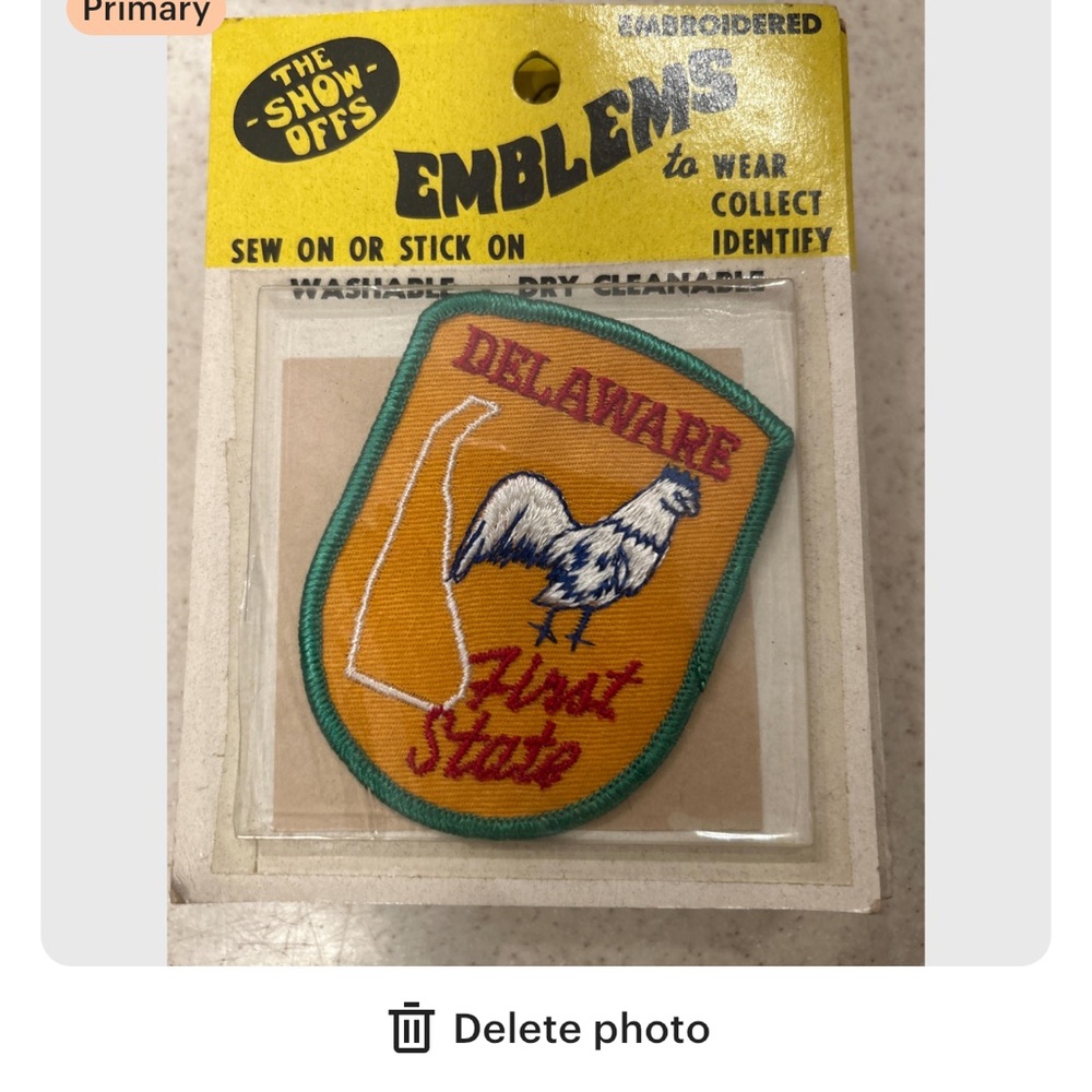 Emblems Embroidered Patch 'The Show Offs' vintage 70s Delaware